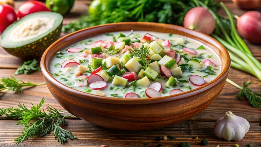Окрошка на кефире — фото